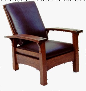 Gustav Stickley Replica Early Period Bow Arm Reclining Morris Chair